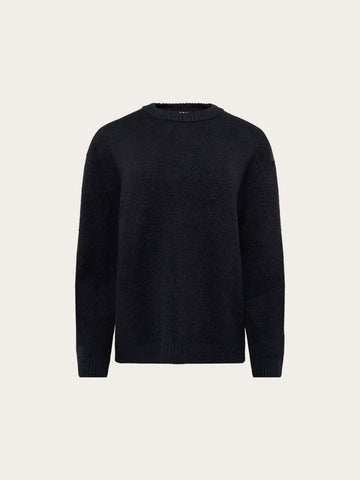 KnowledgeCotton Apparel - WMN Soufflé yarn sweater Knits 1300 Black Jet