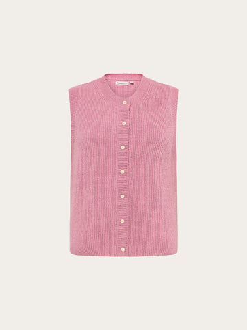 KnowledgeCotton Apparel - WMN Soufflé yarn vest Knits 1503 Orchid Haze