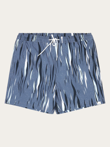 KnowledgeCotton Apparel - MEN Stretch AOP swimshorts - GRS/Vegan Swimshorts 9921 Blue