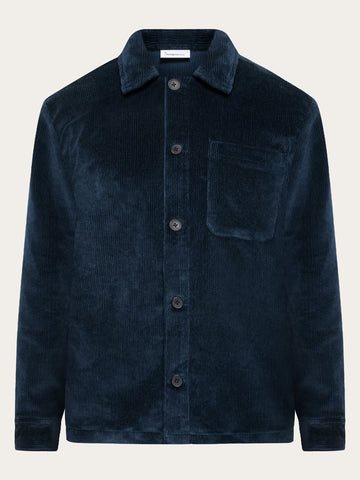 KnowledgeCotton Apparel - MEN Stretched 8-wales corduroy overshirt Overshirts 1001 Total Eclipse