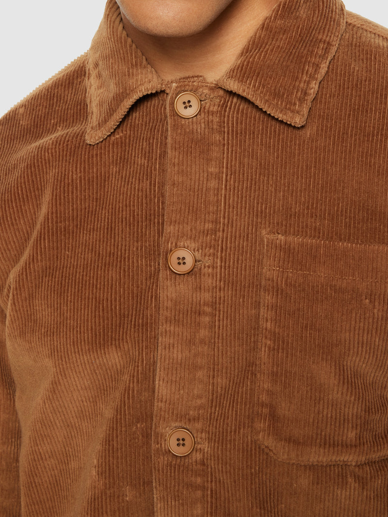 KnowledgeCotton Apparel - MEN Stretched 8-wales corduroy overshirt Overshirts 1121 Dachshund