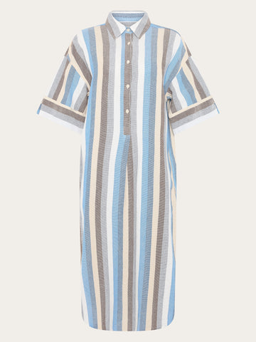 KnowledgeCotton Apparel - WMN Structure shirt dress Dresses 8032 Multi color stripe