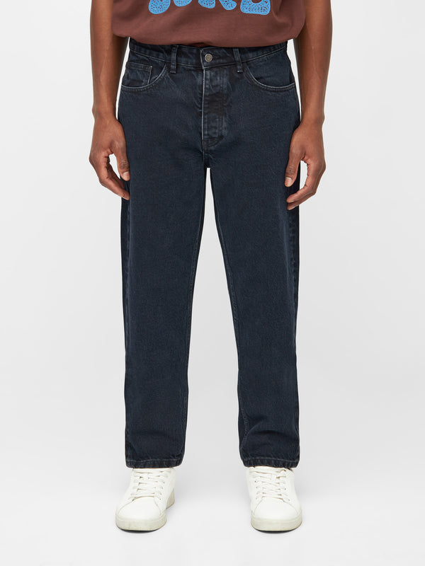 KnowledgeCotton Apparel - MEN TIM tapered denim jeans overdyed black REBORN™ Denim jeans 3053 Overdyed Black