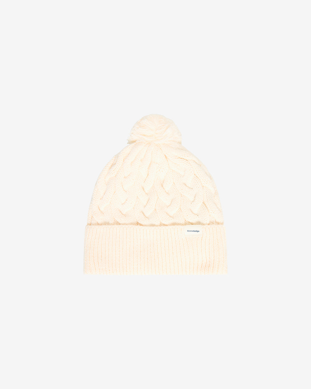 KnowledgeCotton Apparel - UNI Tassel cable beanie Hats 1387 Egret