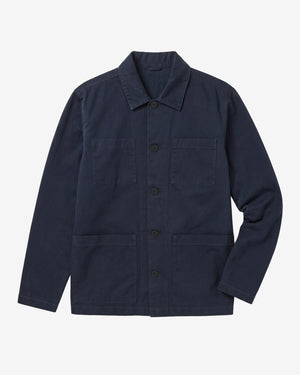 KnowledgeCotton Apparel - MEN Twill overshirt Overshirts 1001 Total Eclipse