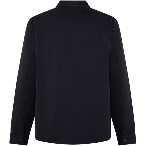 KnowledgeCotton Apparel - MEN Twill zip overshirt Overshirts 1300 Black Jet