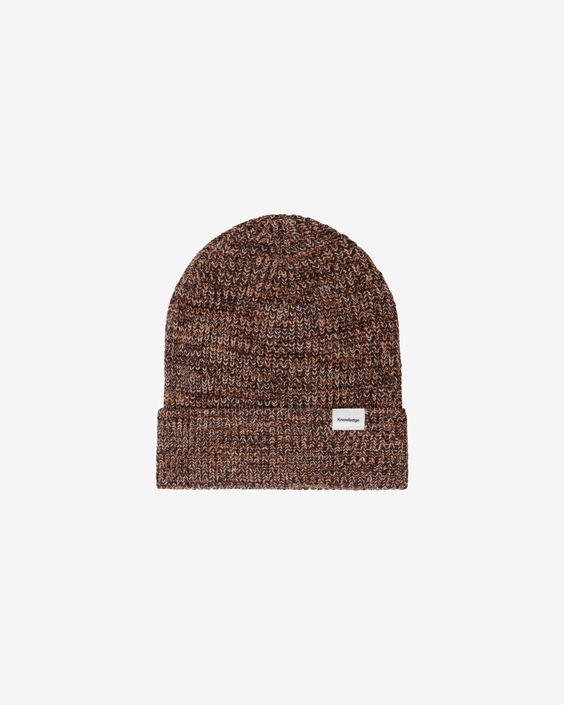 KnowledgeCotton Apparel - UNI Twisted yarn beanie Hats 1487 Chocolate Torte