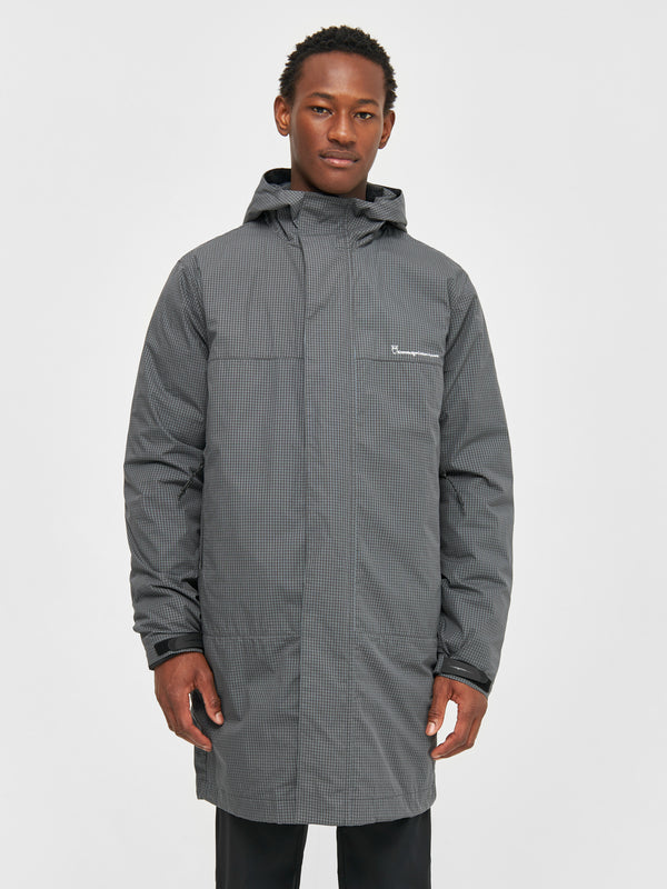 KnowledgeCotton Apparel - MEN Two in one ripstop jacket Jackets 1402 Gray Pinstripe