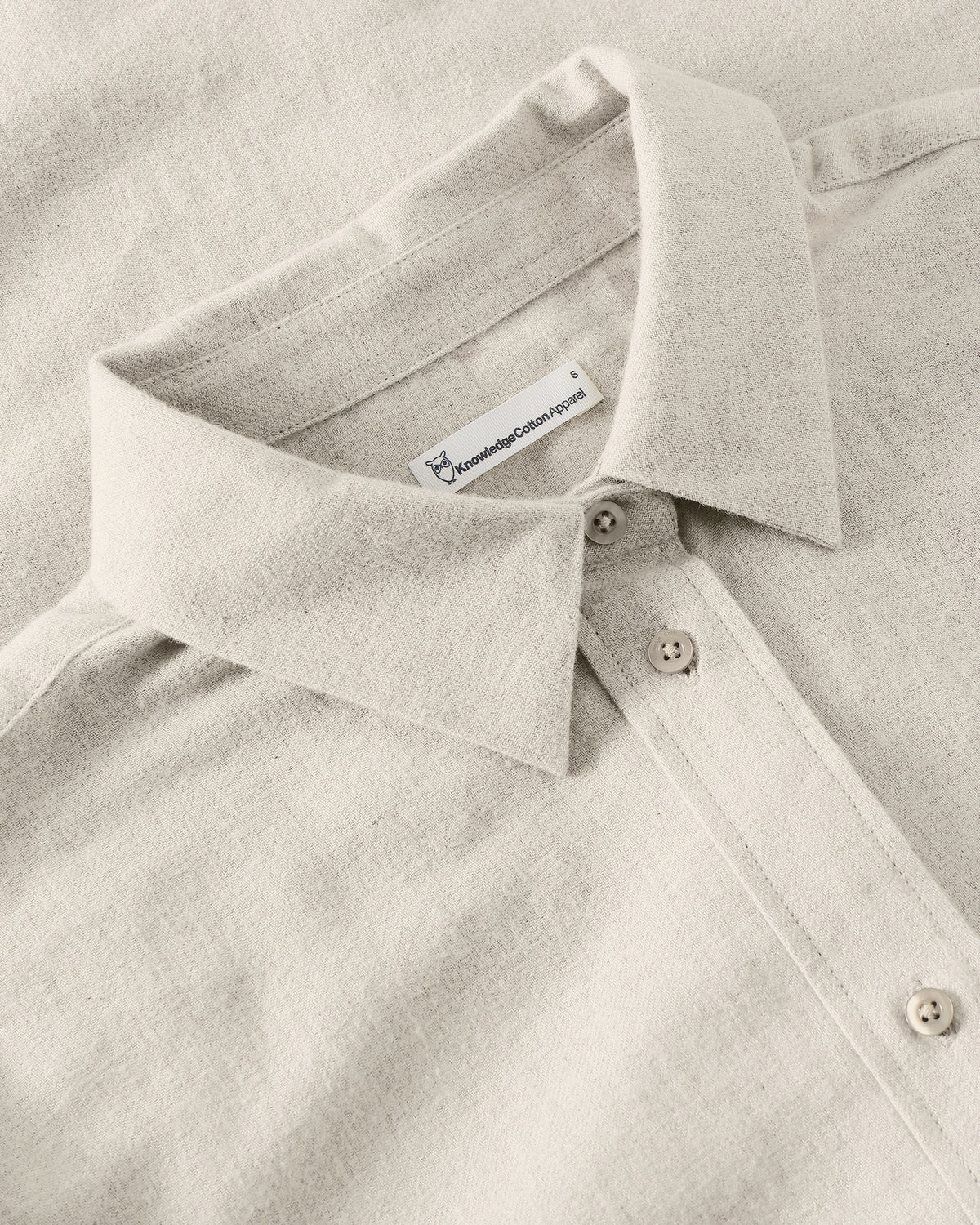 KnowledgeCotton Apparel - WMN Vega relaxed flannel shirt Shirts 1228 Light feather gray