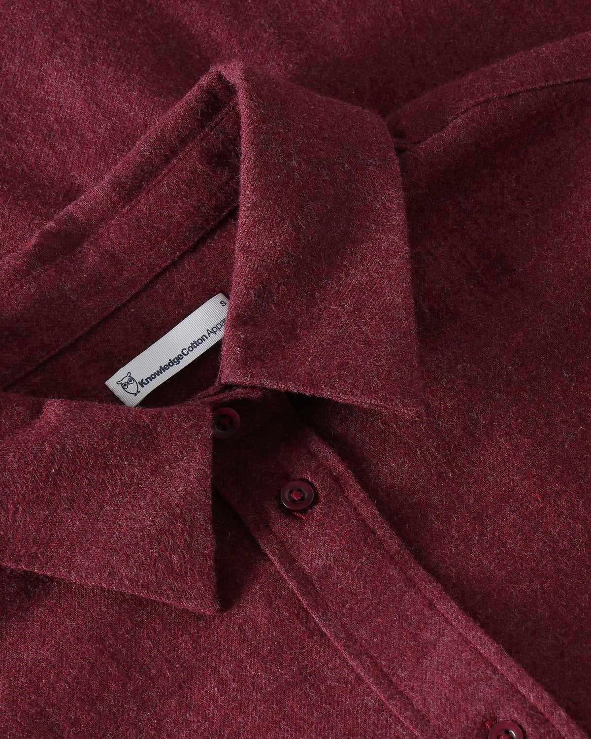 KnowledgeCotton Apparel - WMN Vega relaxed flannel shirt Shirts 1500 Burgundy