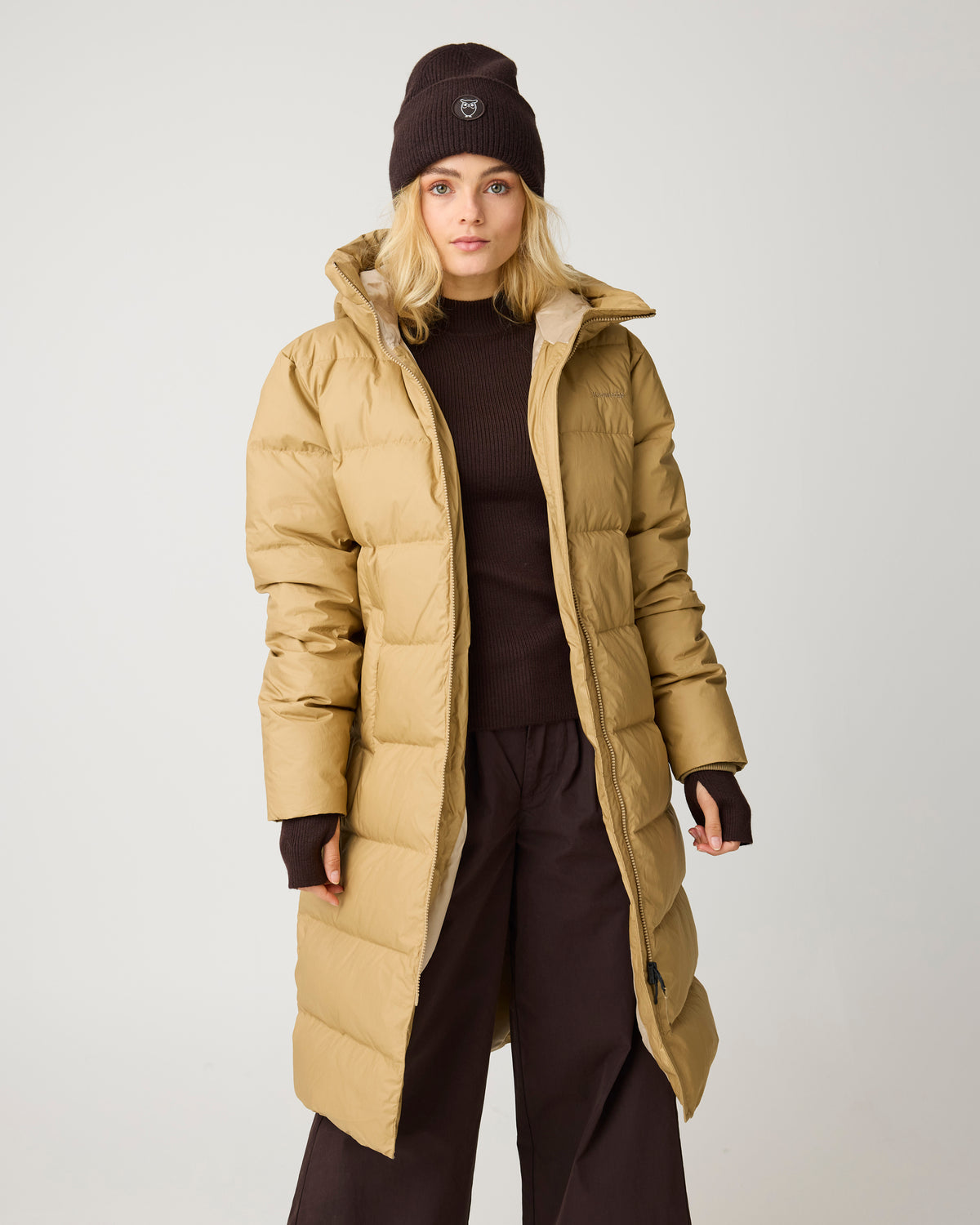 KnowledgeCotton Apparel - WMN Vent 90 puffer coat Jackets 1336 Kelp melange