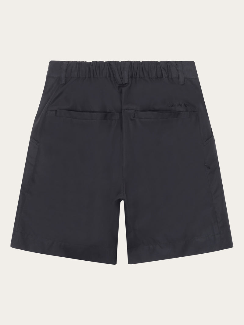 KnowledgeCotton Apparel - WMN Vent Canvas 200 classic shorts - GOTS/vegan Shorts 1300 Black Jet