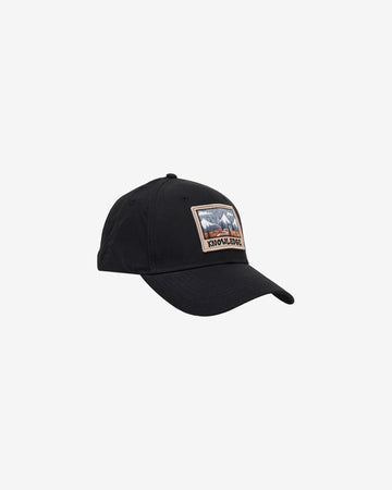 KnowledgeCotton Apparel - UNI Vent canvas 200 badge cap Caps 1300 Black Jet