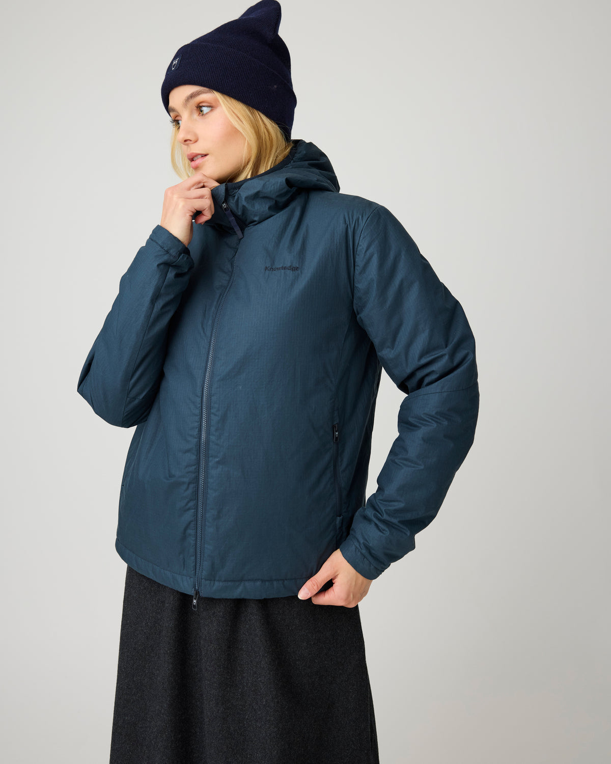 KnowledgeCotton Apparel - WMN Vent ripstop 140 insulated jacket Jackets 1001 Total Eclipse