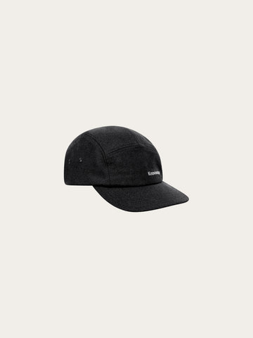 KnowledgeCotton Apparel - UNI Wool 5-panel cap Caps 1073 Dark Grey Melange
