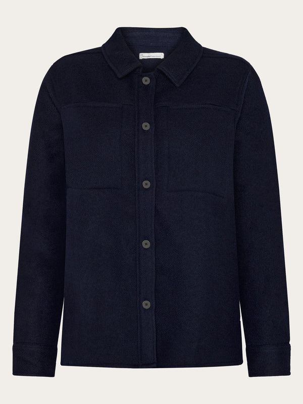 KnowledgeCotton Apparel - WMN Wool Overshirt RWS Jackets 1412 Night Sky