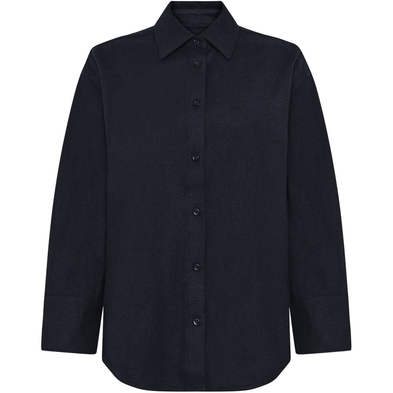 KnowledgeCotton Apparel - WMN Wool Shirt RWS Shirts 1412 Night Sky