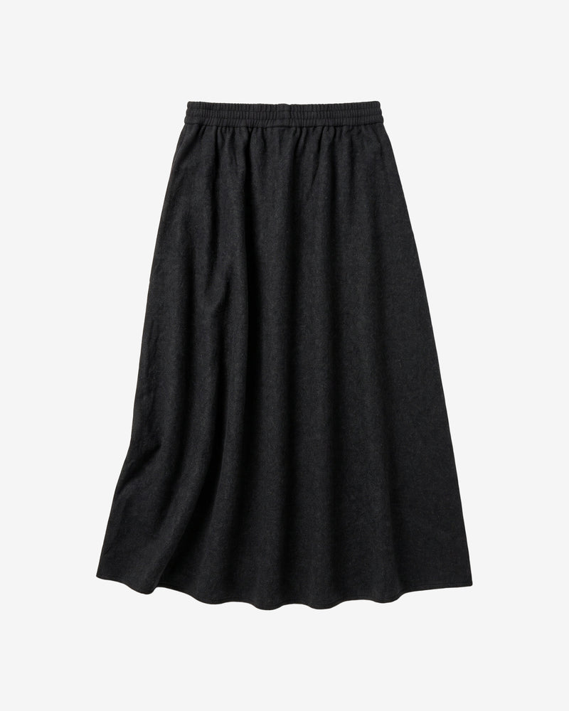 KnowledgeCotton Apparel - WMN Wool canvas skirt Skirts 1073 Dark Grey Melange