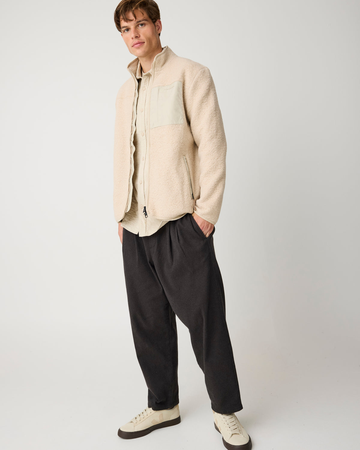 KnowledgeCotton Apparel - MEN Wool fleece full zip Fleeces 9999 Item Colour