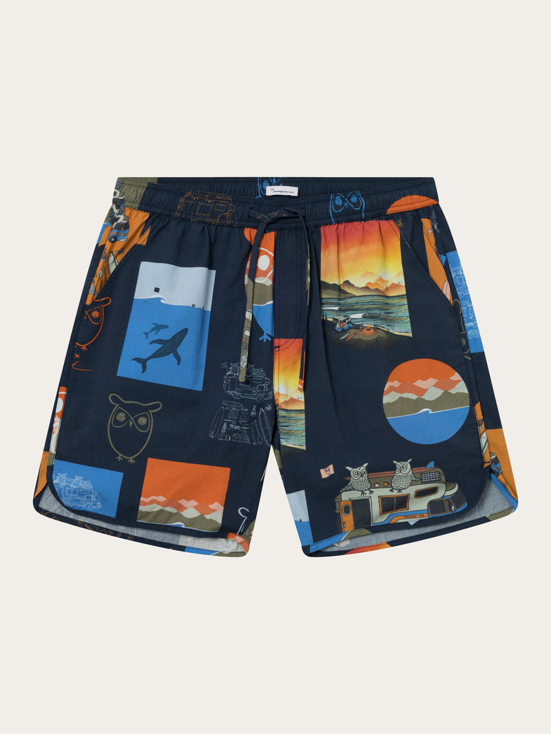 KnowledgeCotton Apparel - YOUNG Woven AOP shorts Shorts 9996 item color