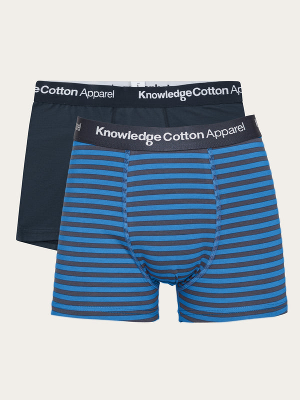 KnowledgeCotton Apparel - MEN 2 pack striped underwear Underwears 1357 Campanula