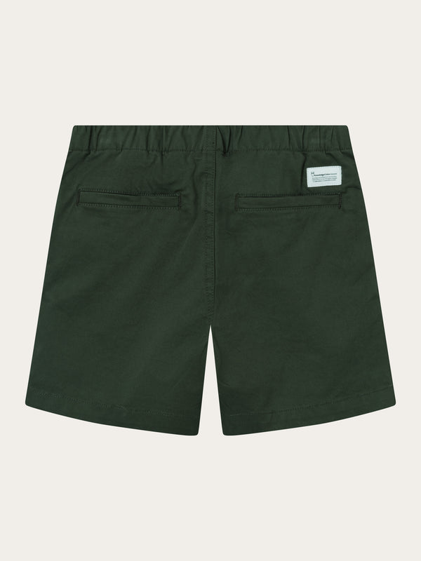 KnowledgeCotton Apparel - YOUNG Baggy twill shorts belt details Shorts 1090 Forrest Night