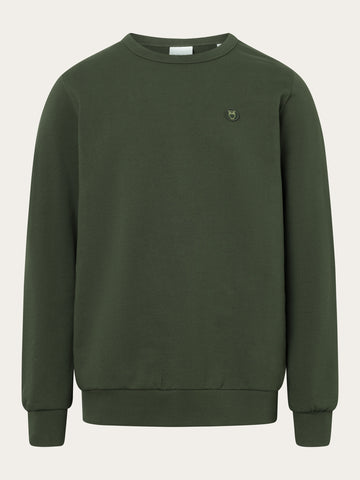KnowledgeCotton Apparel - MEN Basic badge sweat Sweats 1090 Forrest Night