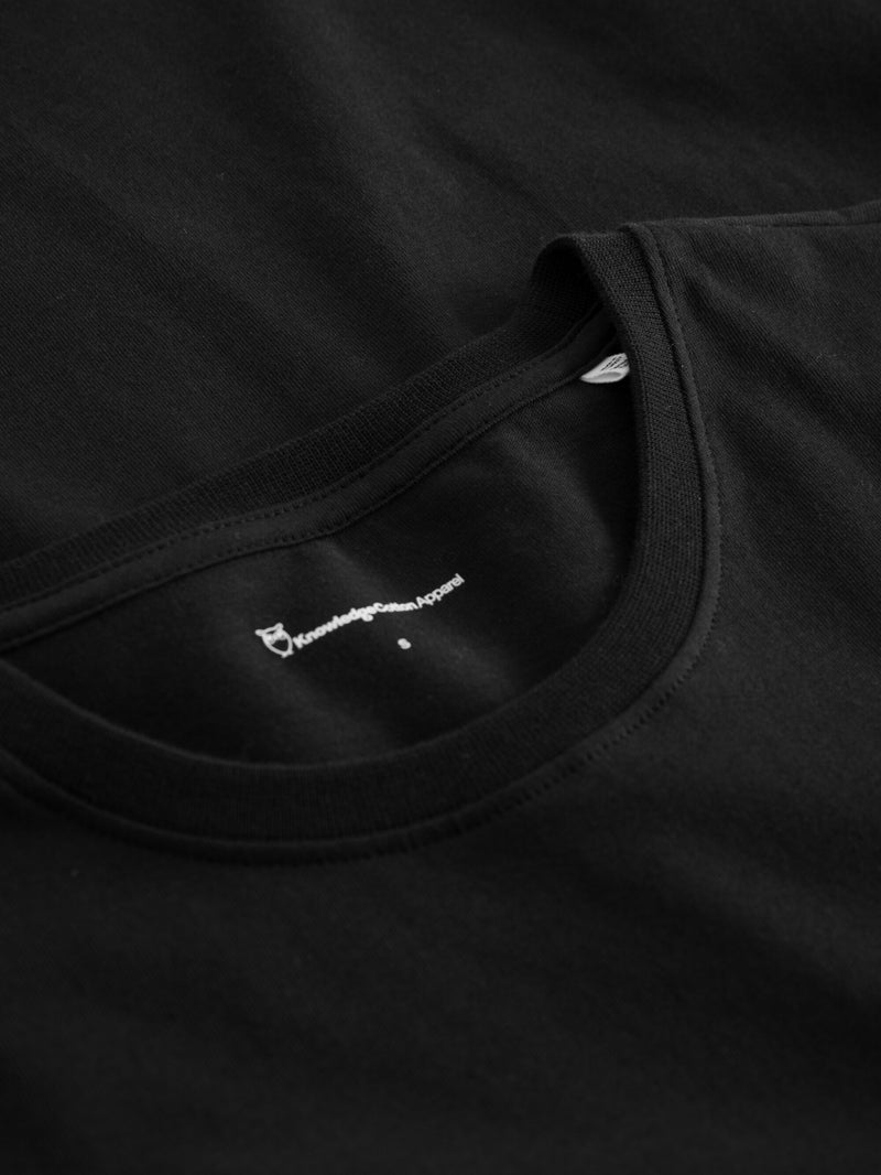 KnowledgeCotton Apparel - WMN Basic t-shirt T-shirts 1300 Black Jet