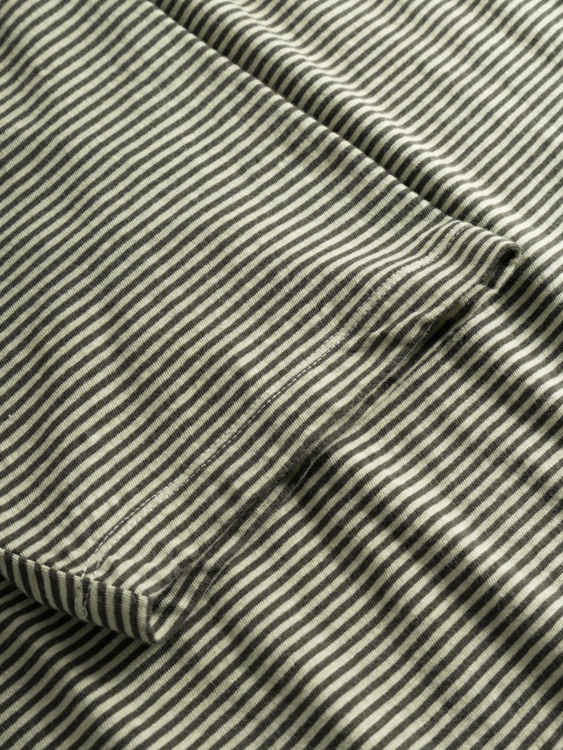 KnowledgeCotton Apparel - MEN Narrow striped slub t-shirt T-shirts 1380 Swamp