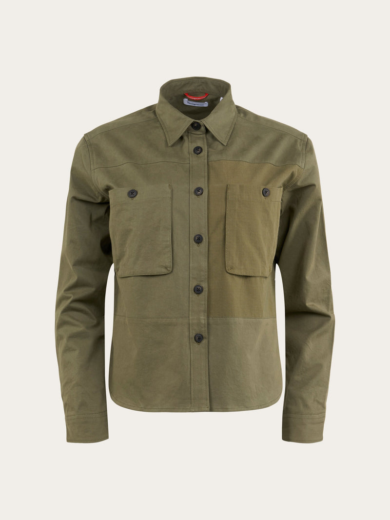 KnowledgeCotton Apparel - WMN Outdoor twill shirt Overshirts 1068 Burned Olive