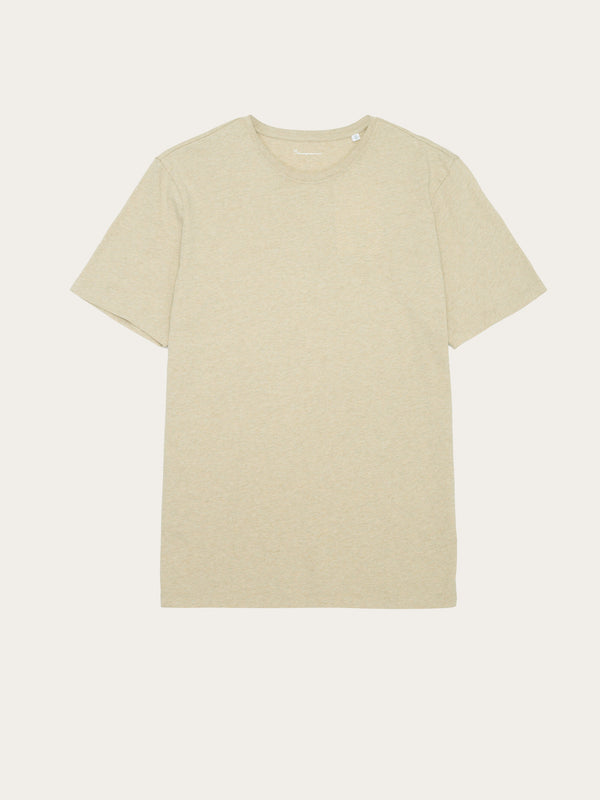 KnowledgeCotton Apparel - MEN Regular fit Basic tee T-shirts 1355 Safari melange