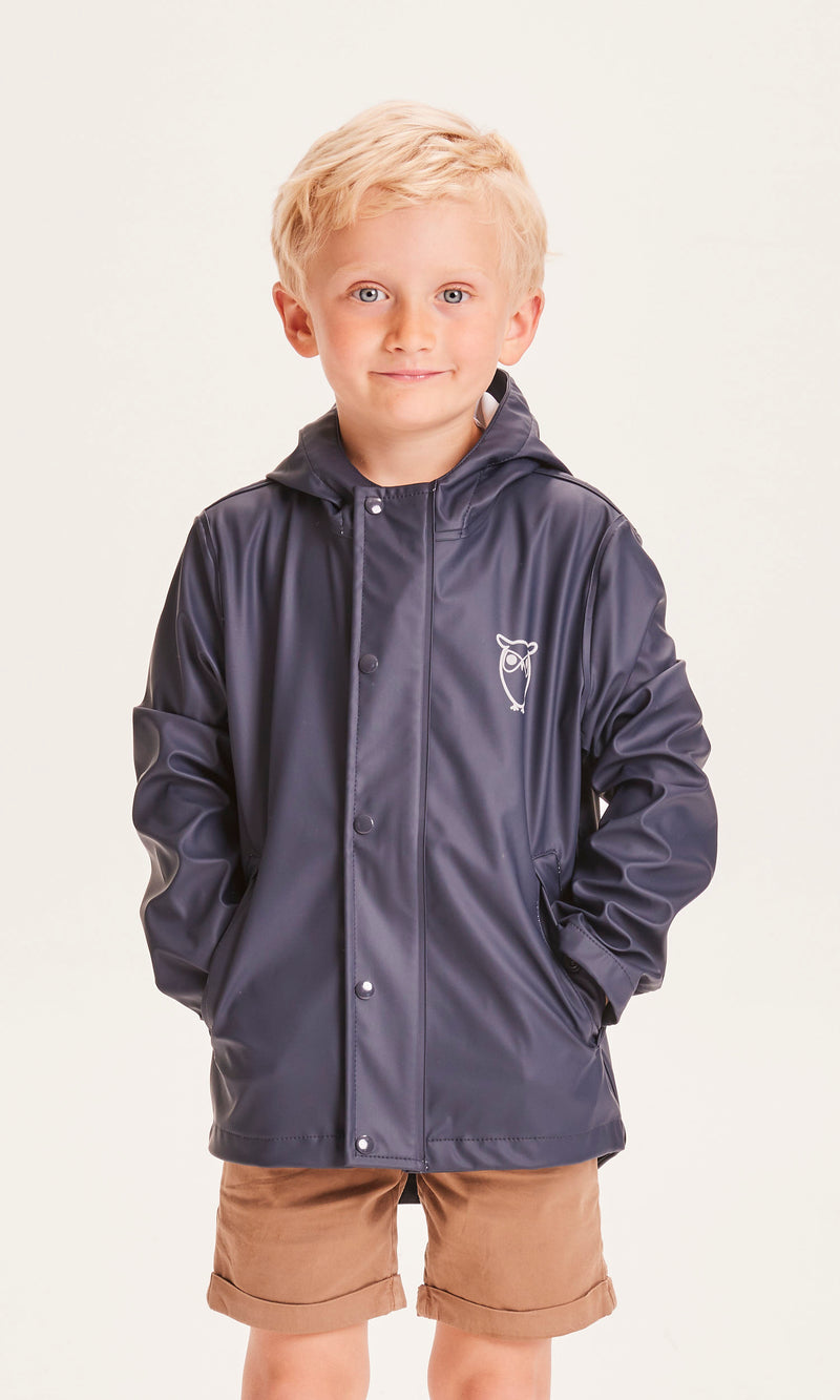 KnowledgeCotton Apparel - YOUNG Short rain jacket Jackets 1001 Total Eclipse