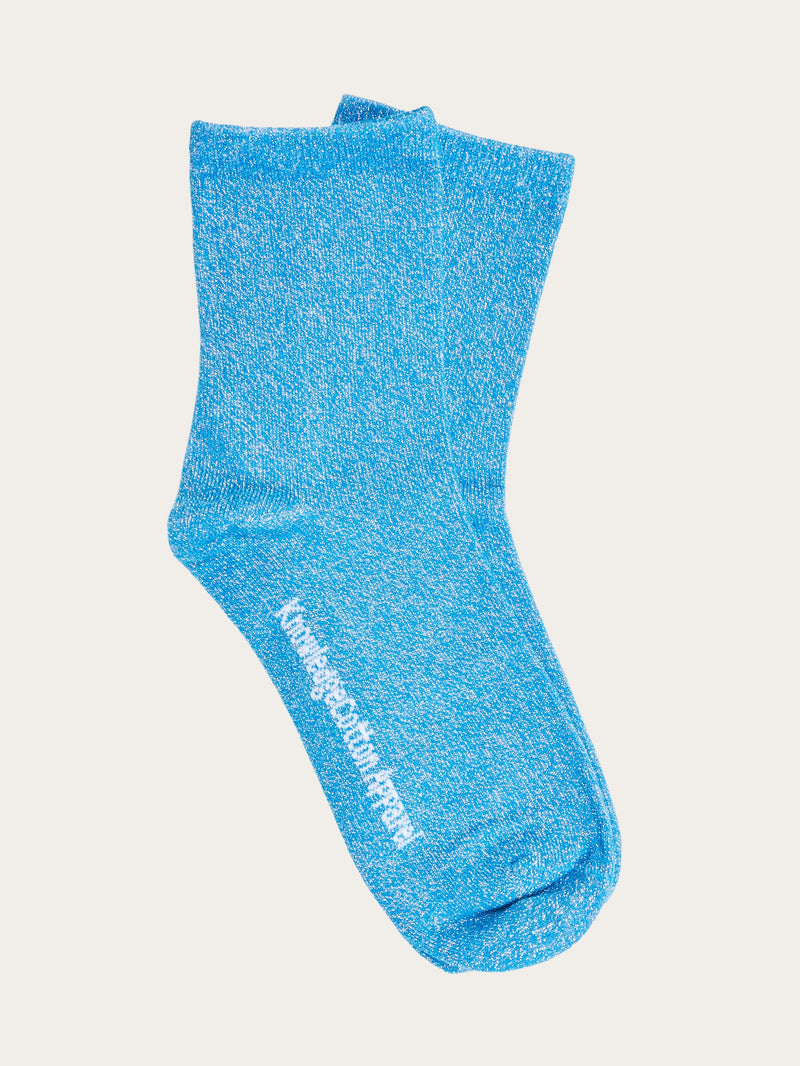 KnowledgeCotton Apparel - WMN Single pack Glitter socks Socks 1357 Campanula