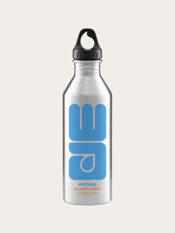 KnowledgeCotton Apparel - UNI WATERAID Stainless steel water bottle Accessories 1384 Steel grey