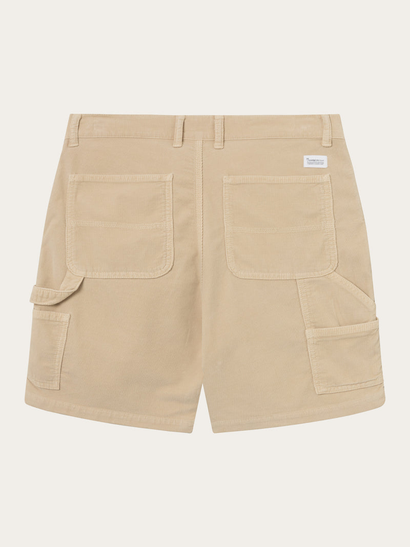 KnowledgeCotton Apparel - MEN Wide fit corduroy shorts Shorts 1347 Safari