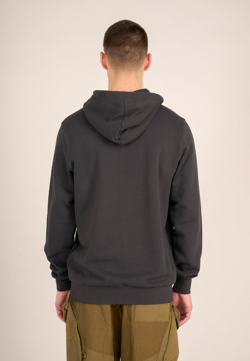 KnowledgeCotton Apparel - MEN Zip hood basic badge sweat Sweats 1167 Phantom